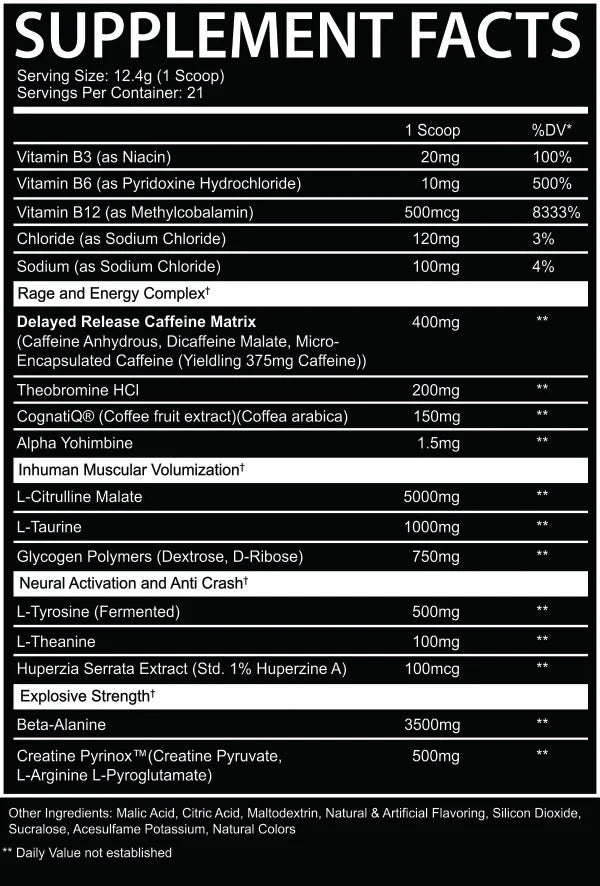 INHUMAN HIGH STIM PRE WORKOUT